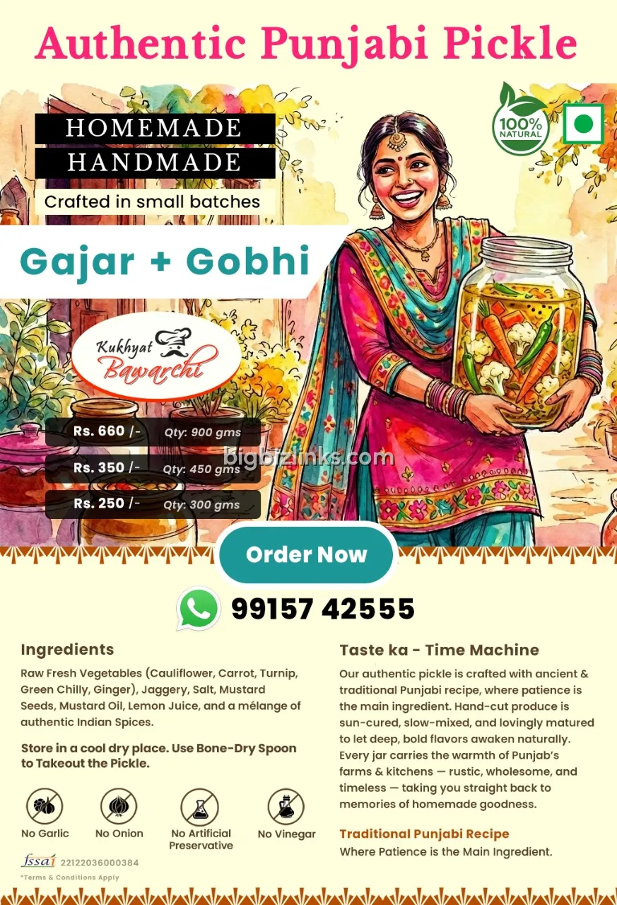 Homemade Handmade Pickle: Lemon, Mango and Mix of Gajar-Gobhi