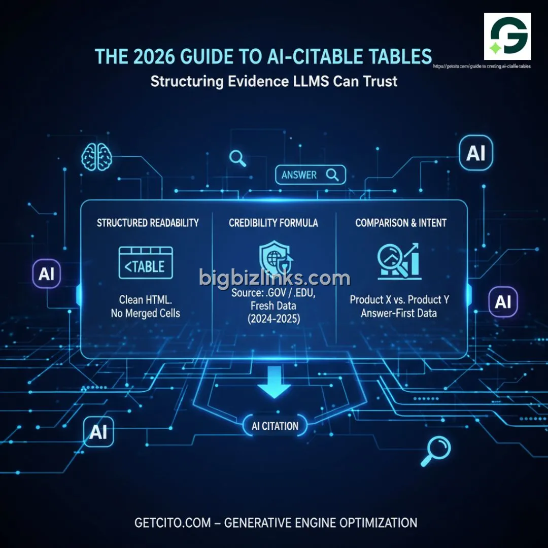 The 2026 Guide to AI-Citable Tables: Structuring Evidence LLMs Can Trust