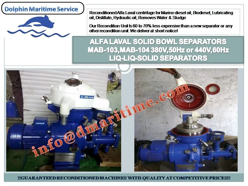 marine spare and consumable material supplying oil Separator Mopx 207
