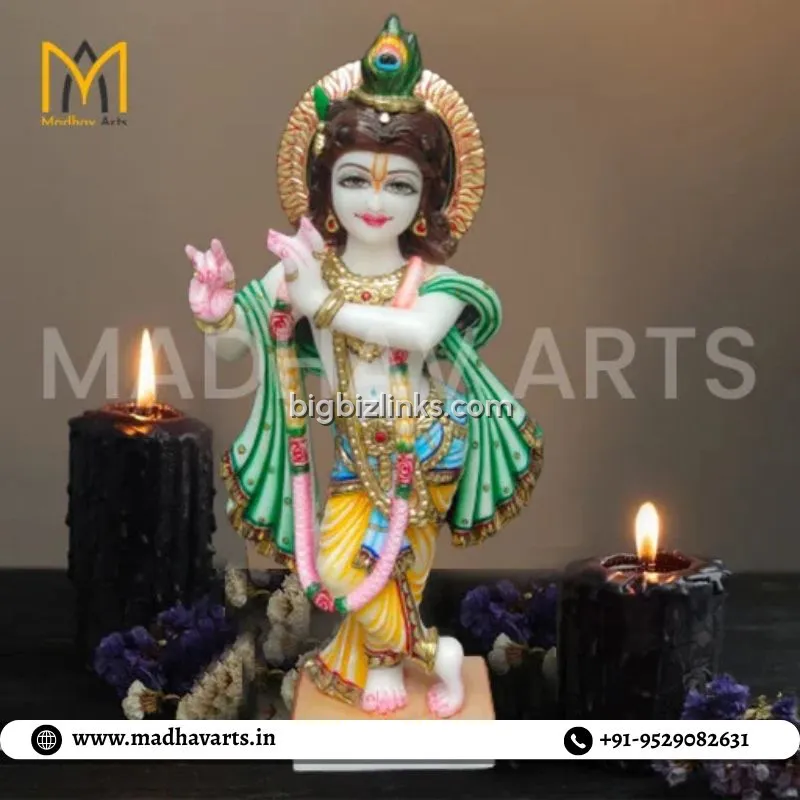 Krishna Marble Idol Manufacturers – मंदिर के लिए विशेष मूर्तियाँ