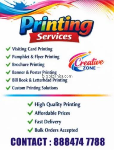 Creative Zone | Flyer Printing | Menu card | Visiting Cards Printing | 404